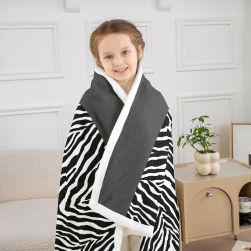 Erosebridal Zebra Print Fleece Blanket Twin 60x80 Inch