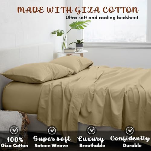 Femini Fashion My Egyptian Giza Cotton Sheets Full Size, 16 Inches