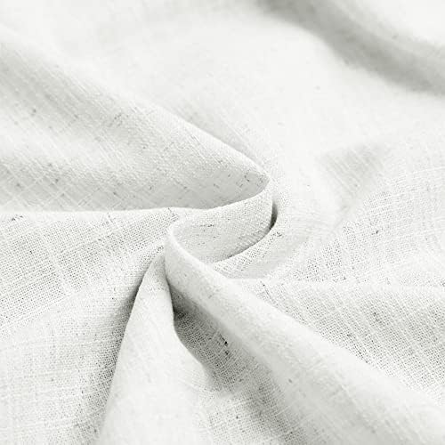 Fcosie Beige White Linen Drapes 120 Inches Long Privacy Room Divider