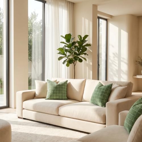 Neelvin Set of 2 Chenille Throw Pillow Covers 18x18inch Modern Large