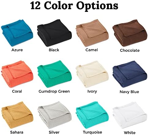 BLUENILEMILLS BNM Waffle Weave Cotton Blanket, for Picnic, Beach