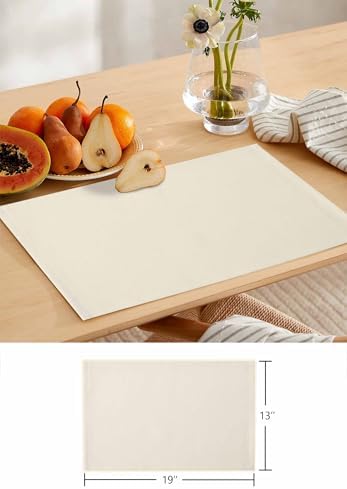 Colored Table Runner and Placemats Set of 4 Cream Colour Cotton Linen