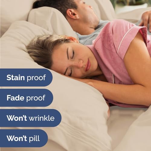 Cream 4-Piece Sheet Set & Pillowcase Bedding Bundle (Full Size)