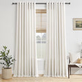 Jowels Light Cream Linen Grommet Curtains 84 Inch Long for Living Room