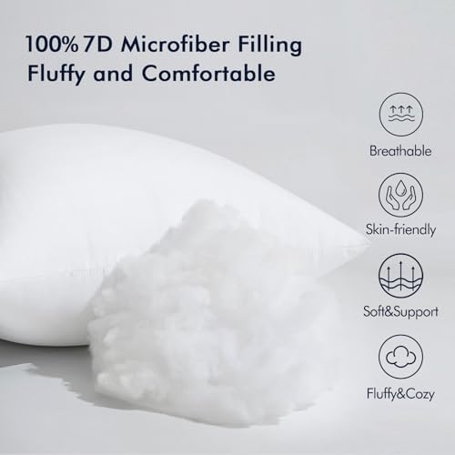 MIULEE 18x18 Pillow Inserts Set of 2, Throw Pillows for Sofa Couch Bed