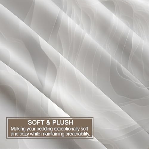 Stereo Lines 3D Bedding Set King Size, Relief Gray Gradient