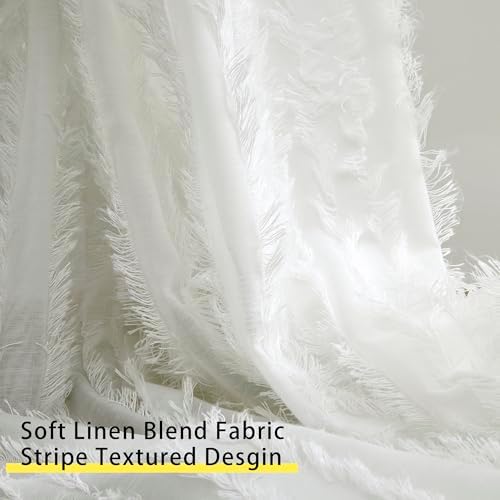PRIMROSE Light Filtering Sheer Curtains for Living Room 96 Inches