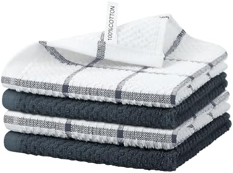 Niallant 4PCS Cotton Terry Dish Rags, Quick Drying Dish Cloths