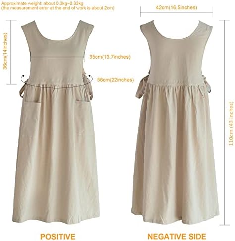 Plus Size Apron Adjustable Waistline Bib Apron,Soft Cotton Blend Apron