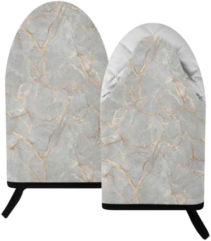 Marble Gray Oven Mitts and Pot Holders Set 2 Pcs