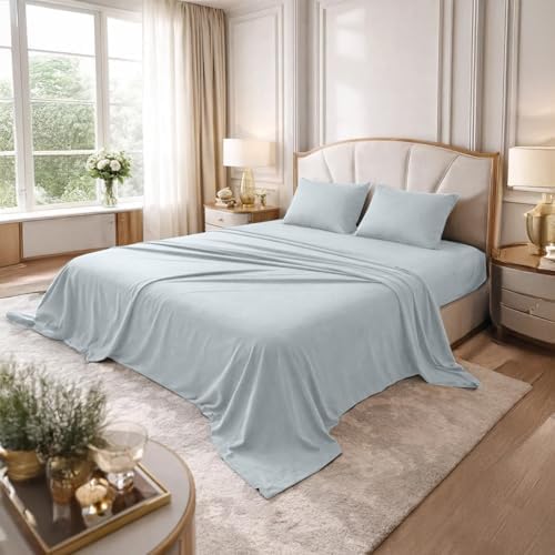 DAN RIVER King Jersey Sheet Set – 100% Cotton T-Shirt Feel – Soft