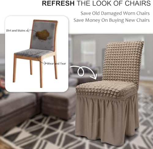 NICEEC Dining Room Chair Covers for Dining Chair Covers Set of 6