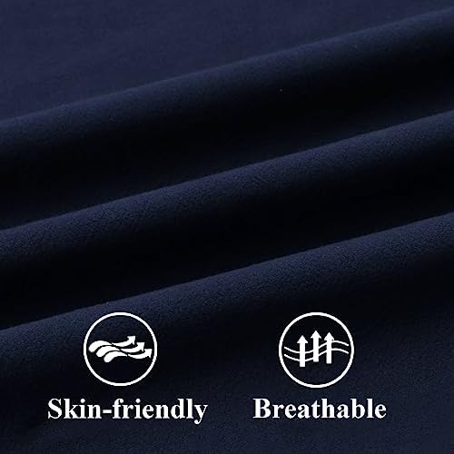 ZWJD Pillow Covers 22x22 Set of 2 Navy Throw Pillow Covers with Fringe