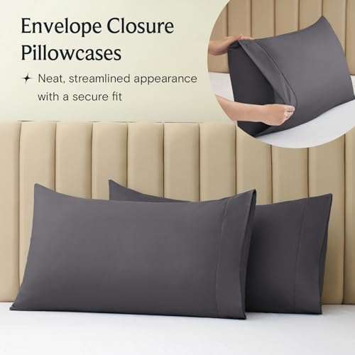 LuxClub 6 PC King Size Sheet Set Sheets Deep Pockets 18" Eco Friendly