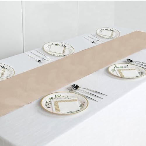 5 pcs 12 x 108-Inch Nude Polyester Table Top Runners - Wedding Party