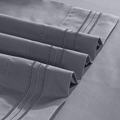 Aormenzy Microfiber Pillow Cases, Queen Size, Grey, Set of 4