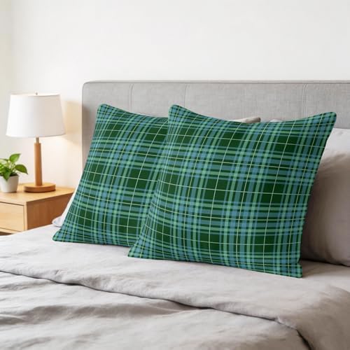 Pillow Covers 20x20 Set of 2, Buffalo Plaid Square Throw Pillow Covers