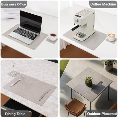 Vinyl Placemats Set of 4, Dual Sided Place Mats with Drink Coasters