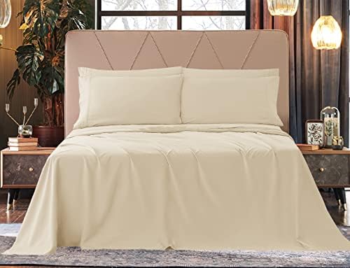 Elegant Comfort Luxe Quality Microfiber 3-Line Sheet Set Breathable