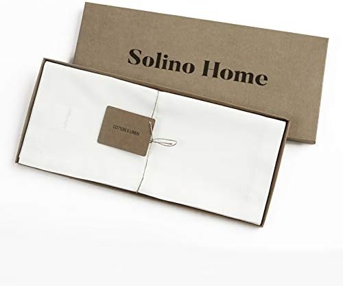 Solino Home Cotton Linen Table Runner White, Dru Cotton Linen
