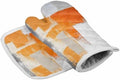 Quilted Cotton Terry Cloth Oven Mitt, Pot Holder Orange Ombre Gray