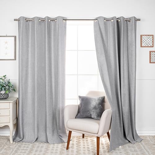 Home Fashion Max Total Blackout Set of 2 Linen Textured Curtains