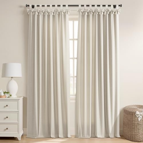 ChadMade 84 x 84 Inches Tab Top Curtain with Sewn-on Bow 1 Panel