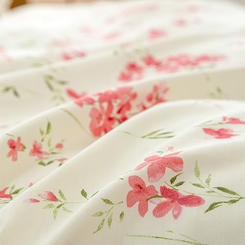 CottonLife Floral Queen Duvet Cover 100% Brushed Microfiber 3 Pieces