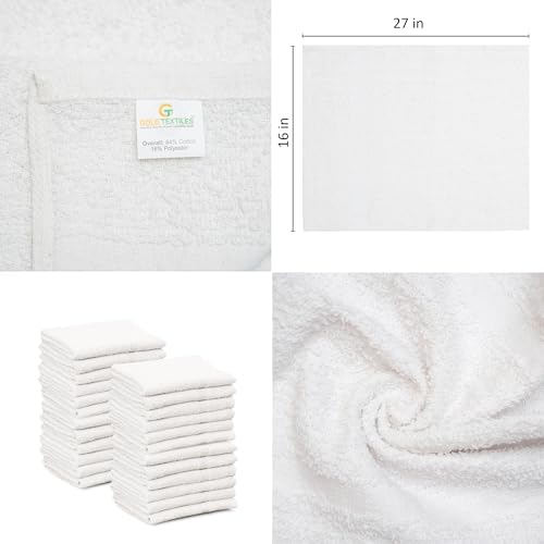 White 16x27 Inch Cotton Blend Economy Hand Towels Salon/Gym/Hotel