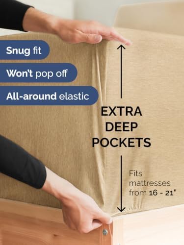 Extra Deep Pocket Full Sheet Set - Breathable & Cooling - Heathered