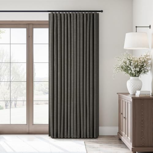 Topfinel Carbon Grey 84 Inch Total Blackout Bedroom Curtains