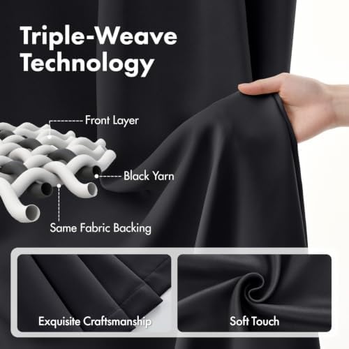 MIULEE Grey Pinch Pleat Blackout Curtains 40x84 Inch Length 2 Panels