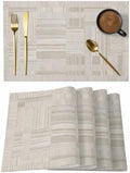 Abstract Geometric Placemats Set of 8, Cotton Linen Fabric Place Mats
