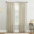 No. 918 Amalfi Linen Blend Semi-Sheer Rod Pocket Curtain Panel, Ivory
