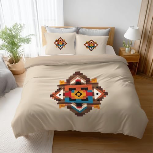 Breathable Duvet Cover Set Microfiber Comforter Cover Minimalist Retro
