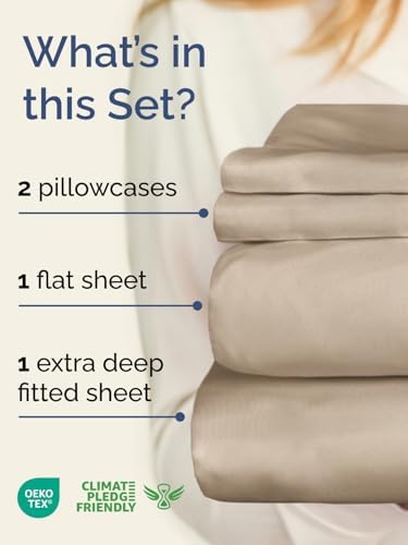 Extra Deep Cal King Sheet Set - 4 Piece Breathable & Cooling Sheets