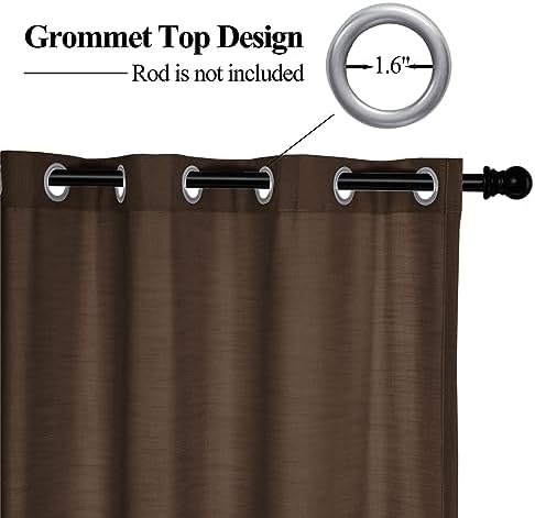 Frelement Grommet Curtains Drapes Linen Curtains Drapery Panel Light
