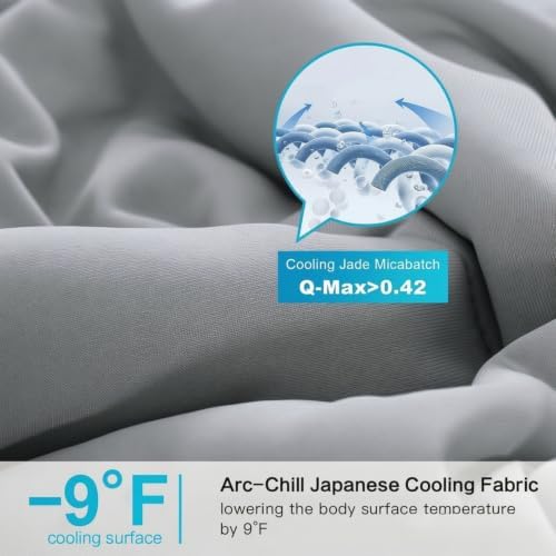 4 Piece Cooling Blanket Set for Hot Sleepers,Silver Grey,80x91inch