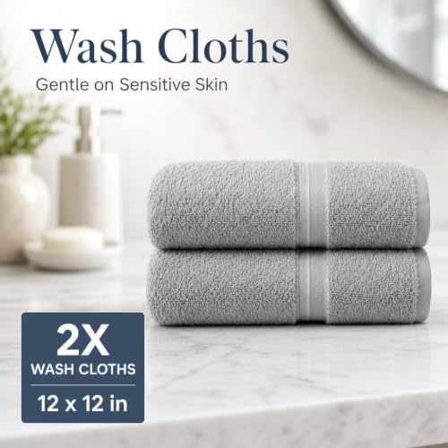 Trueloom 6 Piece Cotton Towel Set, 100% Cotton, 500 GSM Ring Spun Bath