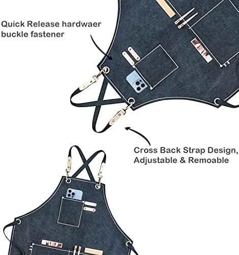 carrotez Adjustable Over sized Plus Size Canvas Apron with Pockets Men