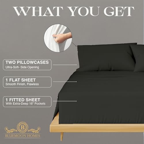 800 Series Egyptian Cotton King Sheets Soft Luxury Charcoal Grey