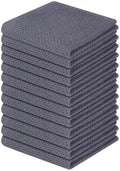 Textured Cotton Kitchen Towels – 12-Pack (12x12 in, Charcoal Gray)