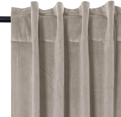 Drapifytex Extra Long 120 Inches Back Tab Gray Beige by 52 Inches Wide