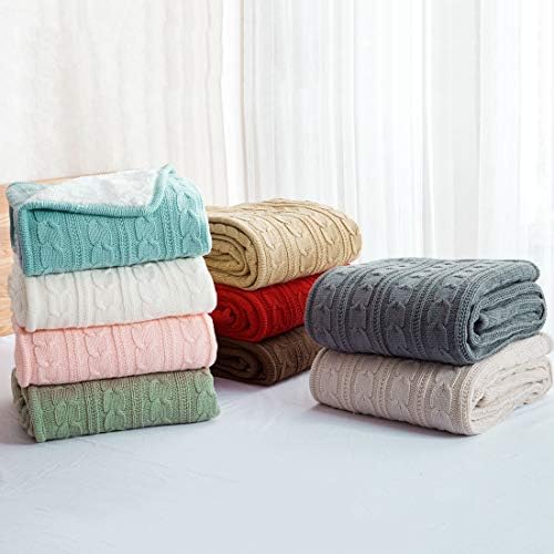 vctops Cable Knit Sherpa Throw Blanket Super Soft Warm Thick Sweater