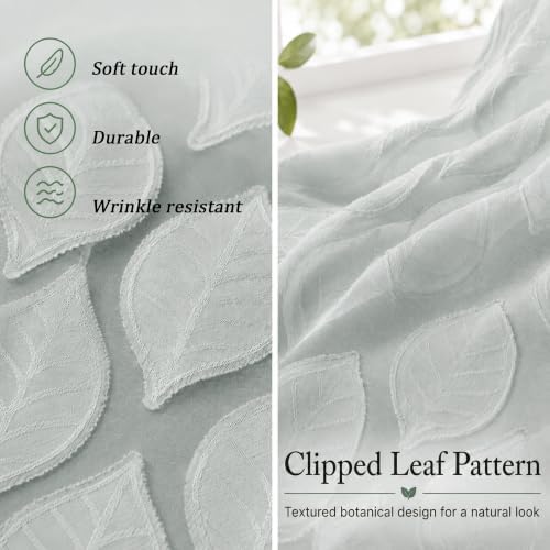 Simplebrand Light Grey Semi Sheer Curtains 63 Inch Length 2 Panels for