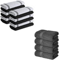 Infinitee Xclusives Premium Kitchen Towels - Black [Pack of 12] 100%