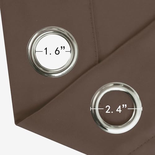 LEMOMO Blackout Curtains 52 x 120 Inch Long Chocolate Curtains Set of