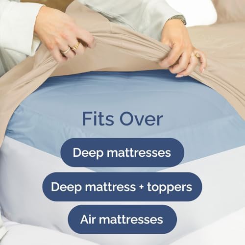 Extra Deep Twin Cotton Bed Sheet Set - 3 Piece Cotton Sheets - Cream
