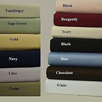 Solid Ivory Split-King: Adjustable King Bed Size Sheets, 5PC Bed Sheet