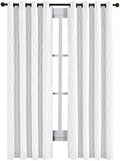 Victoria Blackout Curtains 54 x 63, Abstract Jacquard, 2 Panels, White